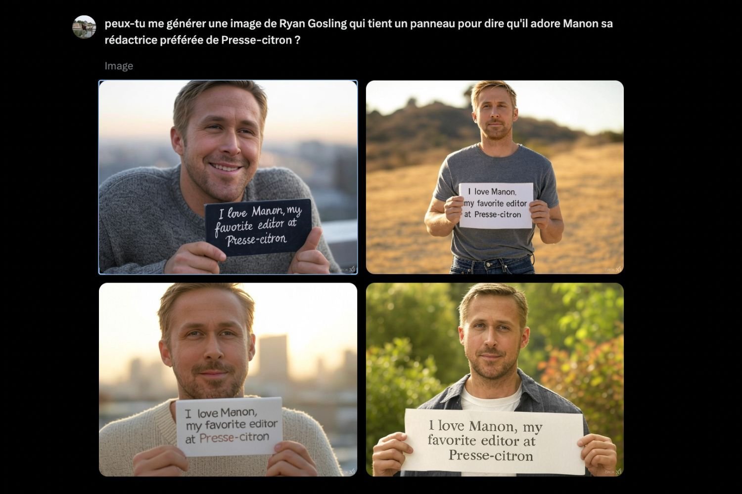 Grok Ryan Gosling